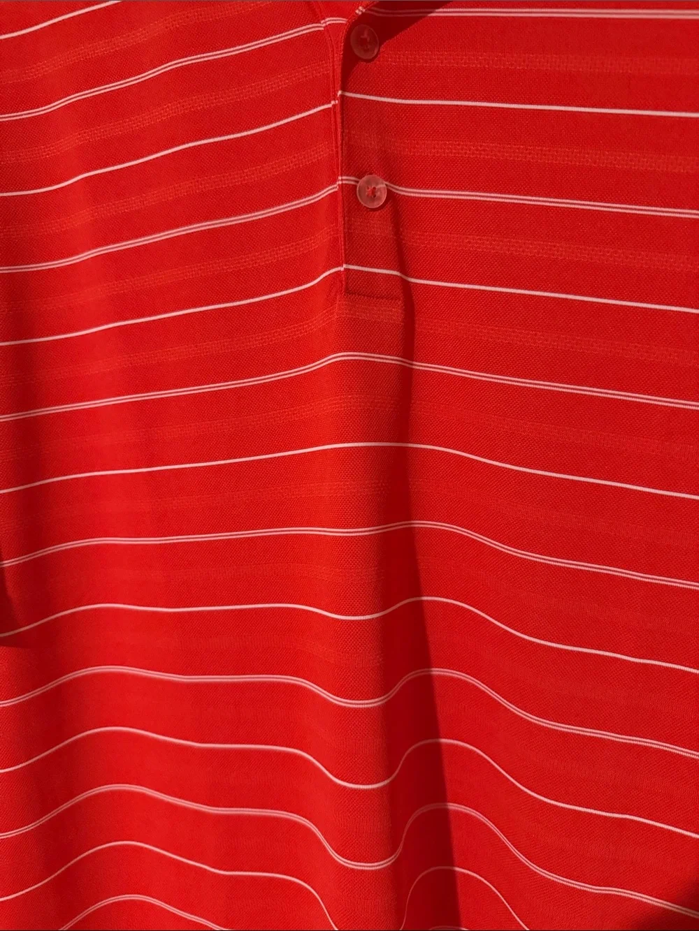 Nike Golf Orange Polo with Thin White Stripes
